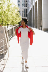 Lori Ribbed Dress in Grey