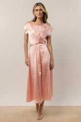 Rosalind Midi Dress in Pink