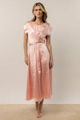 Rosalind Midi Dress in Pink