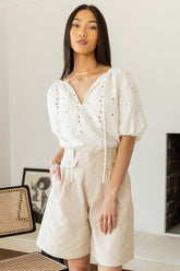 Amelia Bermuda Shorts in Khaki