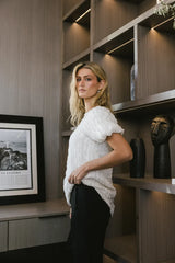 Patton Ruffle Blouse in Cream