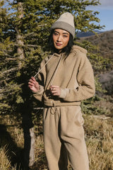 Callie Sherpa Hoodie in Camel