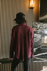 Finley Button Up in Wine