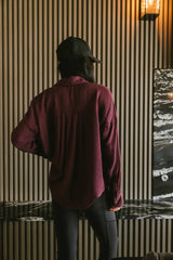 Finley Button Up in Wine