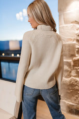Paige Mock Neck Sweater in Cream