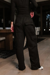 Joanna Cargo Sweatpants in Black