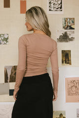 Luna Ruched Top in Mocha