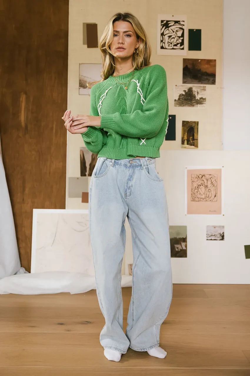 Bella Knit Sweater in Green