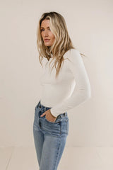 Journee Ribbed Top in Cream
