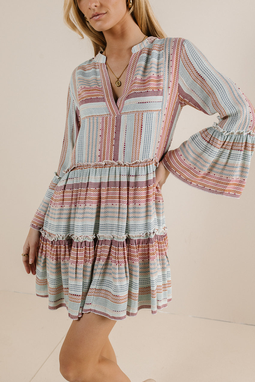 Striped Textured Mini Dress