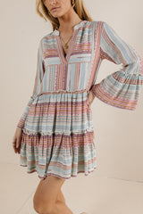 Striped Textured Mini Dress