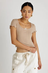 Estella Crop Top in Taupe