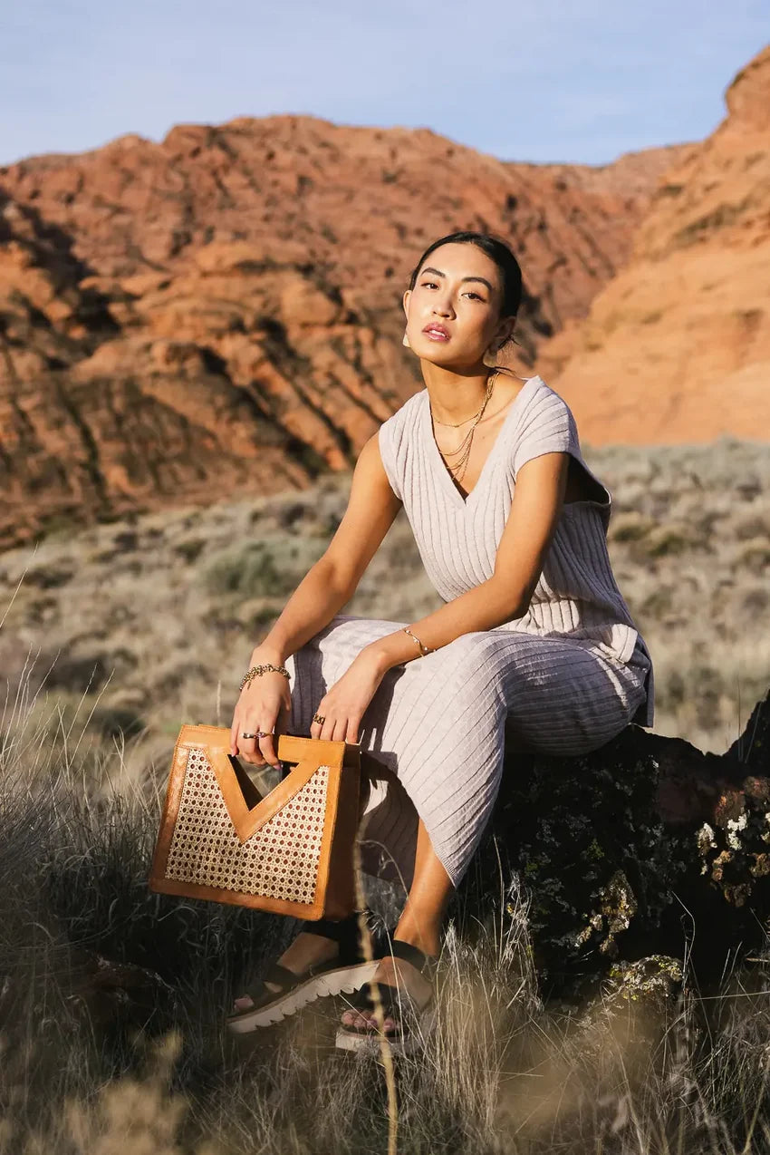 Meilani Ribbed Sweater Vest in Taupe