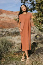 Shelese T-Shirt Dress in Clay
