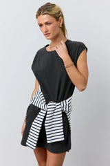 Elena T-Shirt Dress in Black