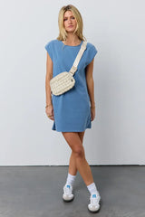 Elena T-Shirt Dress in Blue