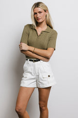 Millie Knit Sweater Top in Olive