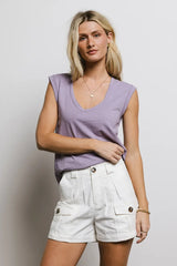 Jaylene Muscle Tee in Purple
