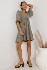 Slow It Down Mini Dress in Sage