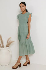 Declan Midi Dress in Sage