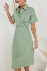 Bennett Collared Dress in Sage