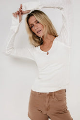 Skye Contrast Top in White