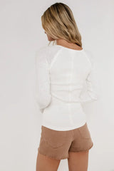 Skye Contrast Top in White