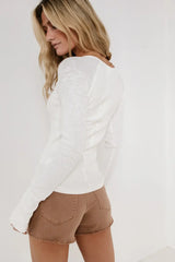 Skye Contrast Top in White