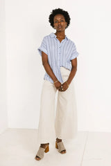 Topanga Striped Button Up in Blue