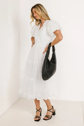 Padme Mesh Midi Dress in White