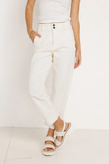 Bella Straight Leg Jeans in Cream