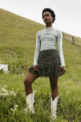 Cleo Ribbed Top in Teal