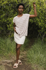 Theresa Striped Top in Mocha