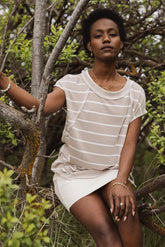 Theresa Striped Top in Mocha