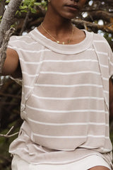 Theresa Striped Top in Mocha