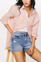 Clementine Striped Button Up