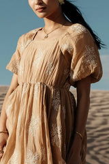 Fool For You Midi Dress in Camel