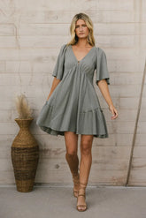 Slow It Down Mini Dress in Sage
