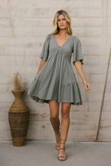 Slow It Down Mini Dress in Sage