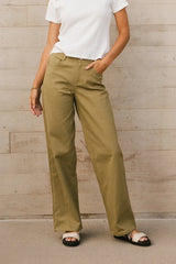 Porsha Straight Leg Jeans in Olive