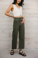 Sadie Wide Leg Pants in Olive