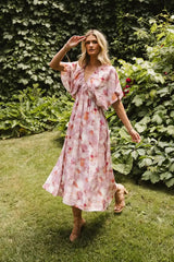 Hyacinth Watercolor Midi Dress