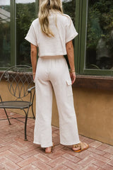 Benji Cotton Gauze Pants in Ecru