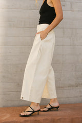 Elke Button Slacks in Natural