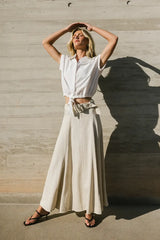 Junie Cinch Waist Button Up