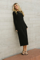Hollis Ribbed Dress in Black