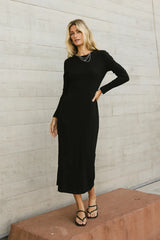 Hollis Ribbed Dress in Black