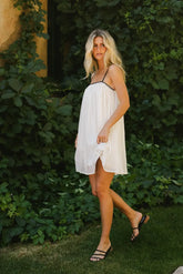 Jovie Contrast Mini Dress in Cream