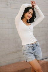 Maylinn Ribbed Top in Ivory