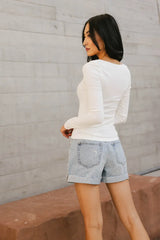 Maylinn Ribbed Top in Ivory